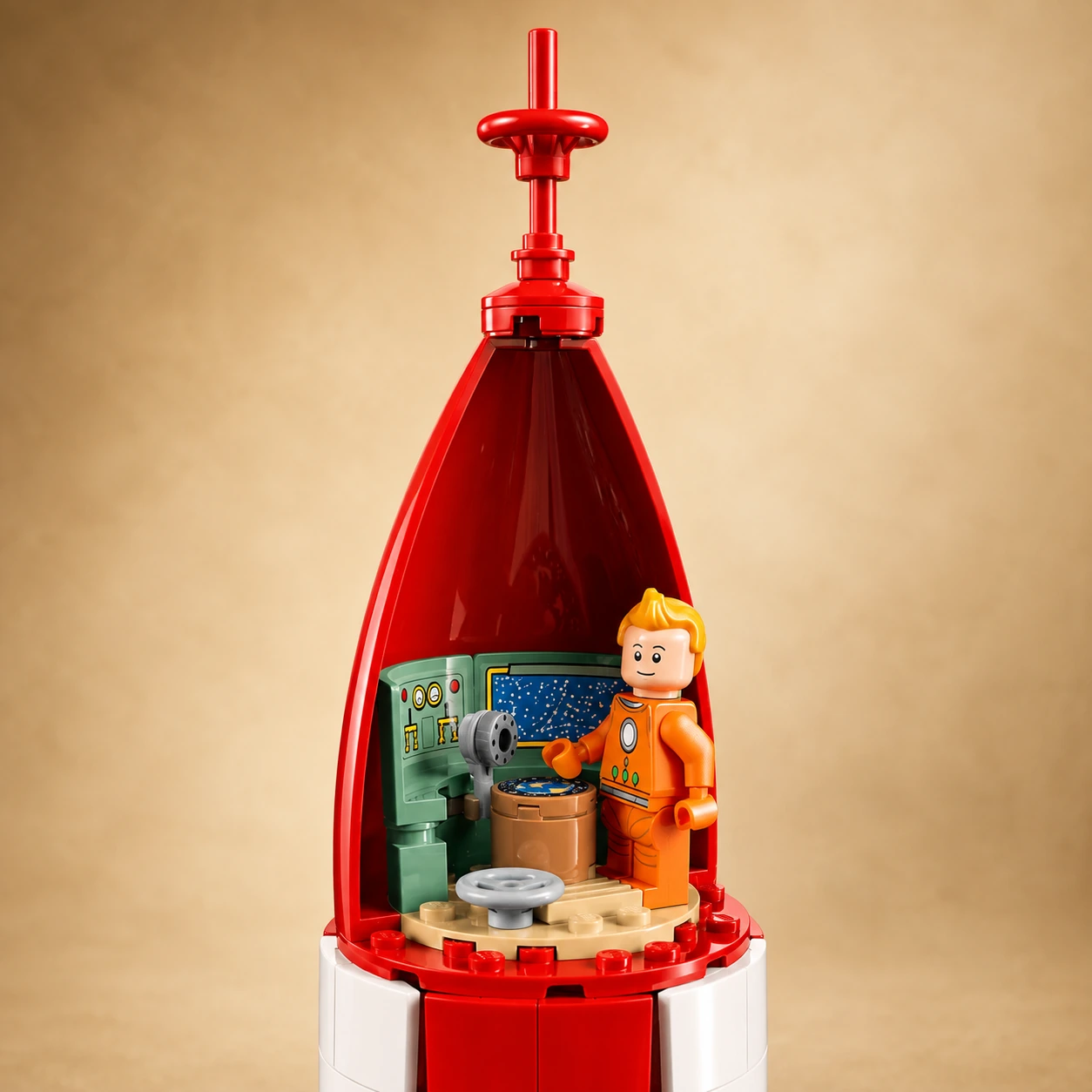 LEGO Tim und Struppi Mondrakete Innenraum mit Cockpit-Details